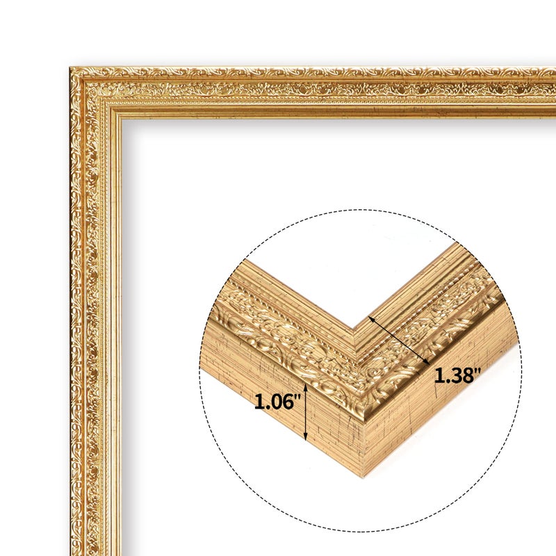 Edenseelake 18x24 Picture Frames Set of 2, Vintage Gold 18 x 24 Poster Frame for Wall Hanging Vertical and Horizontal - Image 2