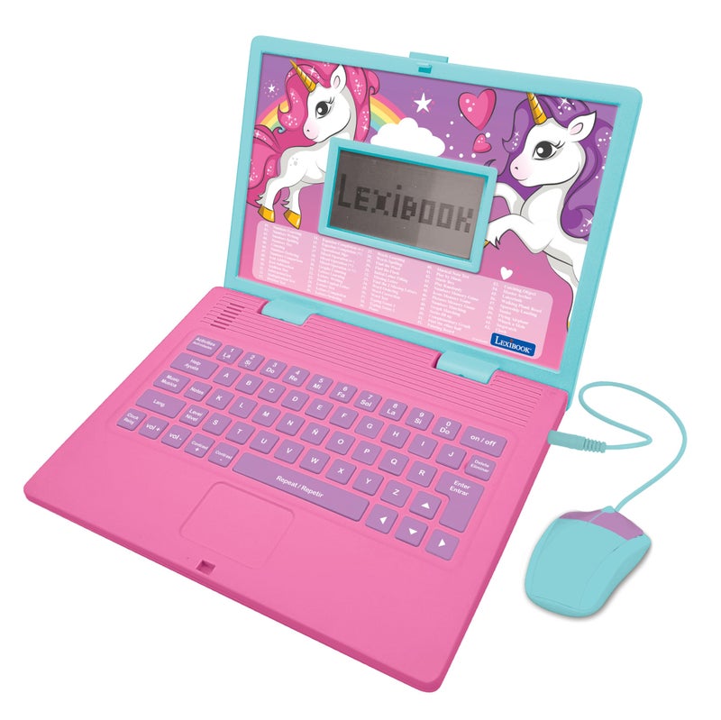 LEXiBOOK  Unicorn Educational and Bilingual Laptop SpanishEnglish  Toy for Children with 124 Activities to Learn Mathematics Dactylography Logic Clock Reading Play Games and Music  JC598UNIi2 - Image 2