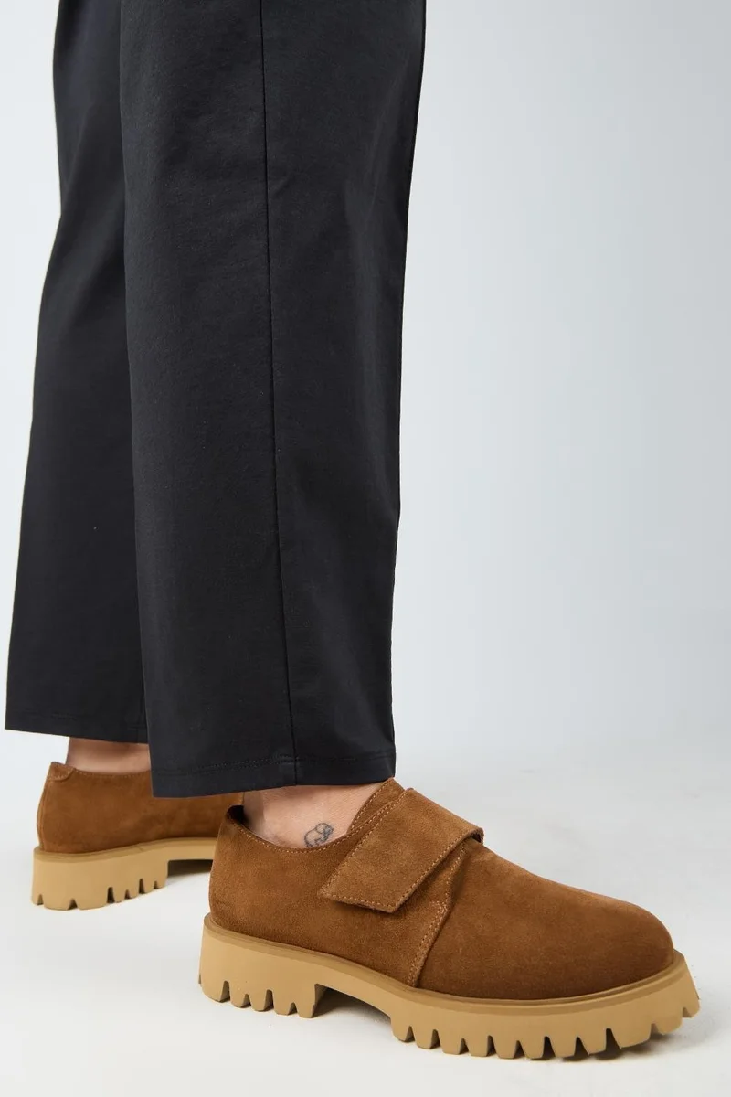 Manijero Manijero Mimi Women's Genuine Leather Velcro Tan Suede Shoes