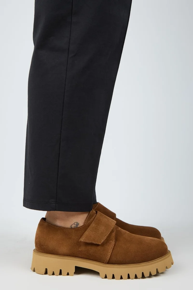 Manijero Manijero Mimi Women's Genuine Leather Velcro Tan Suede Shoes