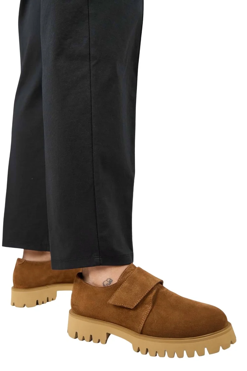 Manijero Manijero Mimi Women's Genuine Leather Velcro Tan Suede Shoes
