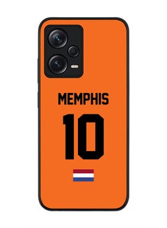 Rugged Black edge case for Redmi Note 12 Pro 5G Slim fit Soft Case Flexible Rubber Edges Anti Drop TPU Gel Thin Cover-Netherlands Player Name - Memphis