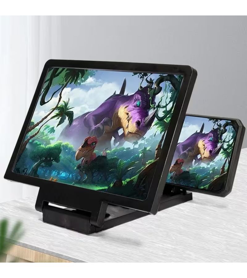 Black 3D Phone Screen Magnifier Dual HD Hands Free for Travel Movies Video Calls - Image 1
