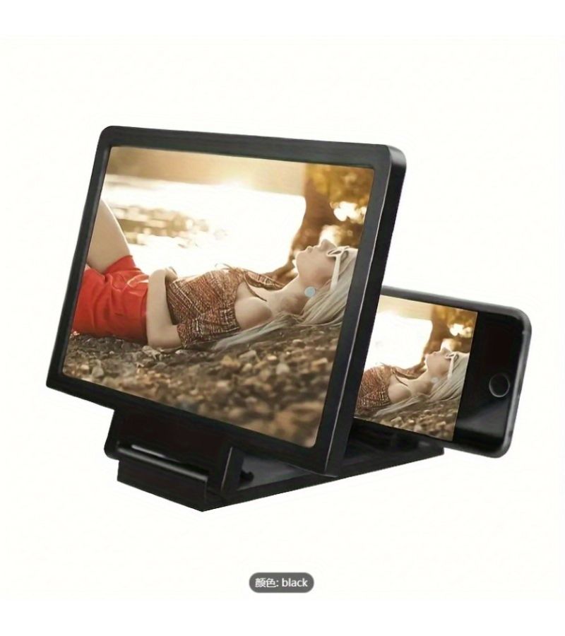 Black 3D Phone Screen Magnifier Dual HD Hands Free for Travel Movies Video Calls - Image 4
