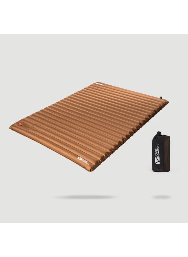 Mobigarden Moisture-proof Mat, Outdoor Camping Wide And Thick Foldable Inflatable Double Air Bed, Nx20663005, Chestnut Brown - Image 1