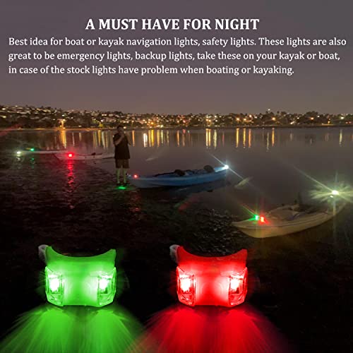 Botepon Marine Boat Bow Lights, Red and Green Led Navigation Lights, Kayak Accessories, Marine Safety Lights Battery Operated for Boat Pontoon Kayak Yacht Motorboat Vessel Dinghy Catamaran - Image 3