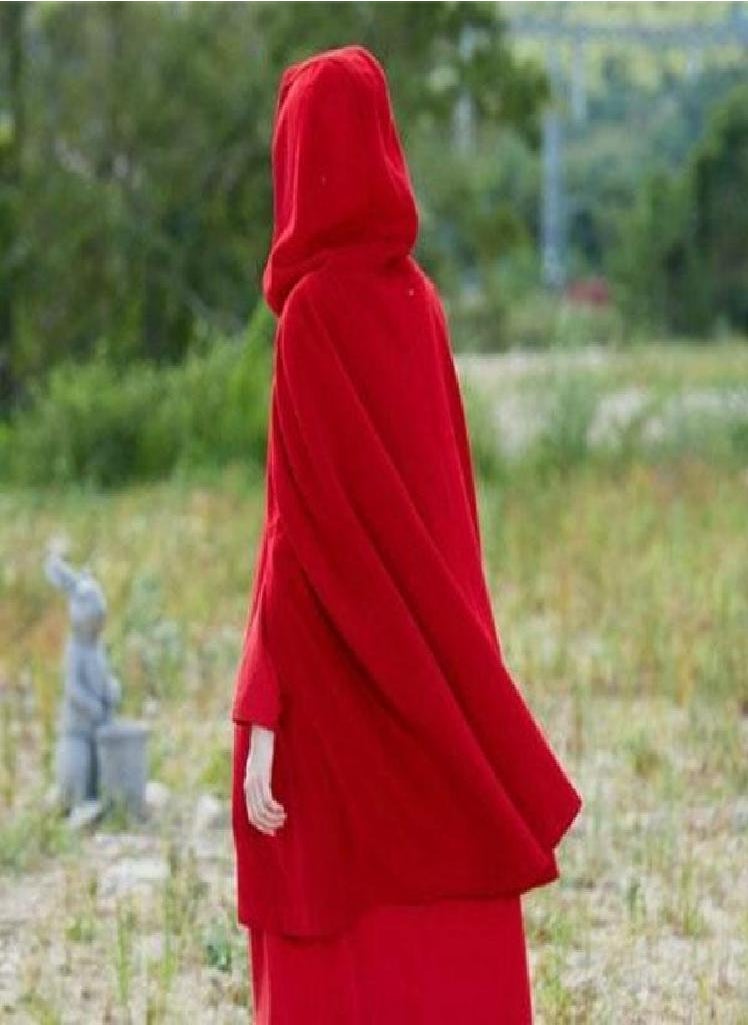 Eckek - Womens Batwing Sleeve Hooded Overcoat Winter Solid Color Cape Cosplay Cloak Shawl - Image 1