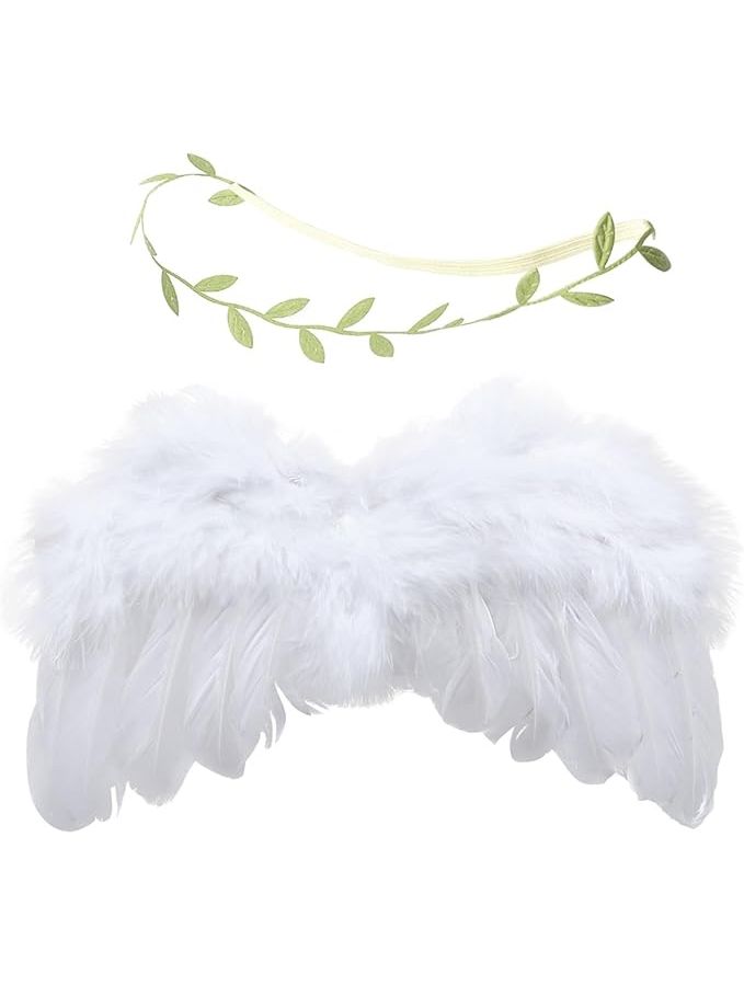 Chic Green Headband And Leaf Wing Photograph Props For Photography Easy Wear Unique Design - Image 1