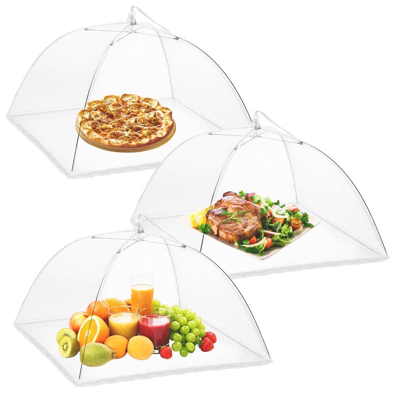 Onarway Onarway Food Covers for Outside Mesh 3 Pack 14 Inch Pop Up Fine Fly Net for Fruit  Collapsible Screen Umbrella Food Tent for Outdoor Picnic Party BBQ 