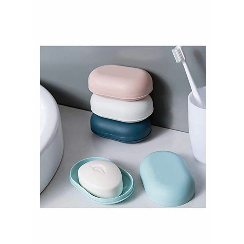 Zikra 2Pack Soap Dish Travel Soap Box Soap Container Container Soap Tray, Soap Box Case, Holder for Sponges Hand Soap Dish Perfect for Gift, Travel Blue White - Image 4