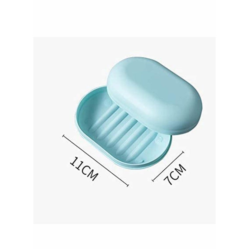 Zikra 2Pack Soap Dish Travel Soap Box Soap Container Container Soap Tray, Soap Box Case, Holder for Sponges Hand Soap Dish Perfect for Gift, Travel Blue White - Image 2