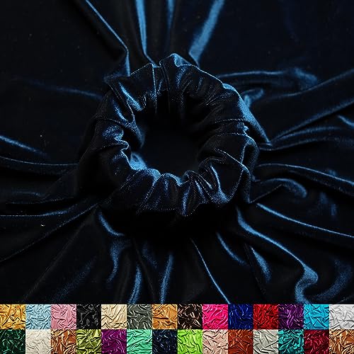 Ice Fabrics Stretch Velvet Fabric by The Yard - 60" Wide Soft Stretchy Fabric for Sewing Clothes, Apparel, Costume, Crafts - 90% Polyester 10% Spandex - Navy Blue - 1 Yard - Image 1
