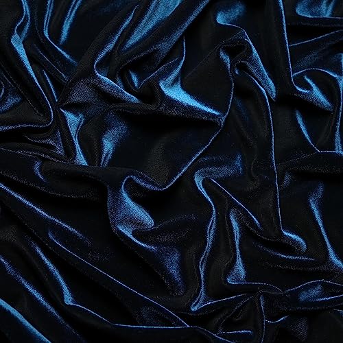 Ice Fabrics Stretch Velvet Fabric by The Yard - 60" Wide Soft Stretchy Fabric for Sewing Clothes, Apparel, Costume, Crafts - 90% Polyester 10% Spandex - Navy Blue - 1 Yard - Image 2