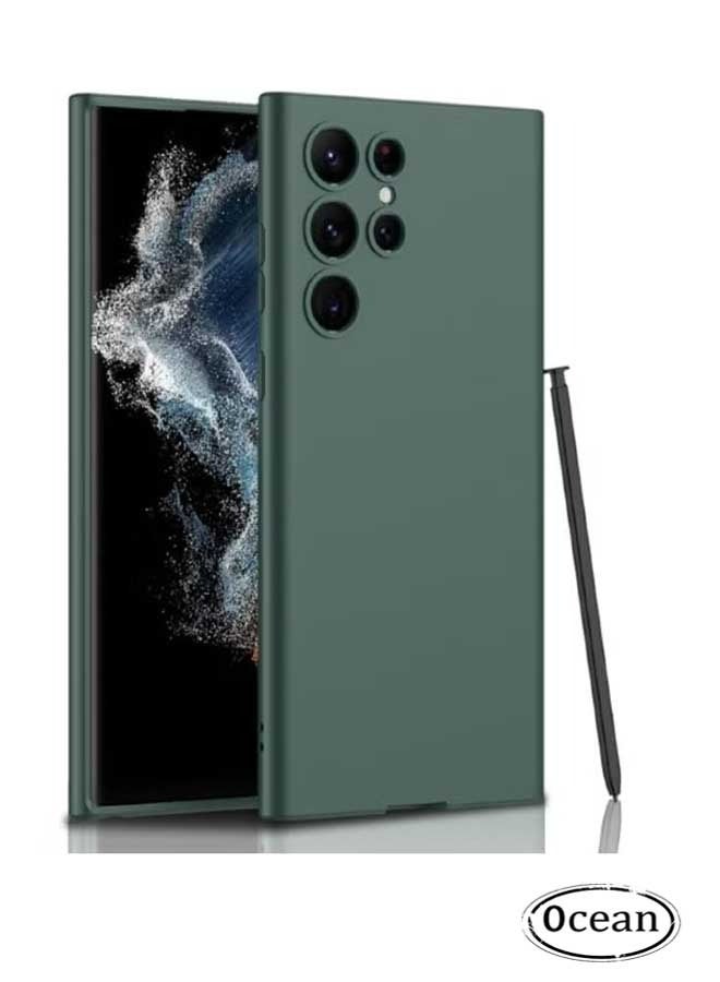 جي أس سامسونج غالاكسي S23 الترا الهاتف المحمول حالة ( الأخضر ) ، الصف العسكرية المضادة للسقوط حماية الأكمام ، ومكافحة الصدمات ، ومكافحة الصفر ، الترا رقيقة السائل سيليكون الجلد حماية الشعور ينطبق على سامسون - Image 1