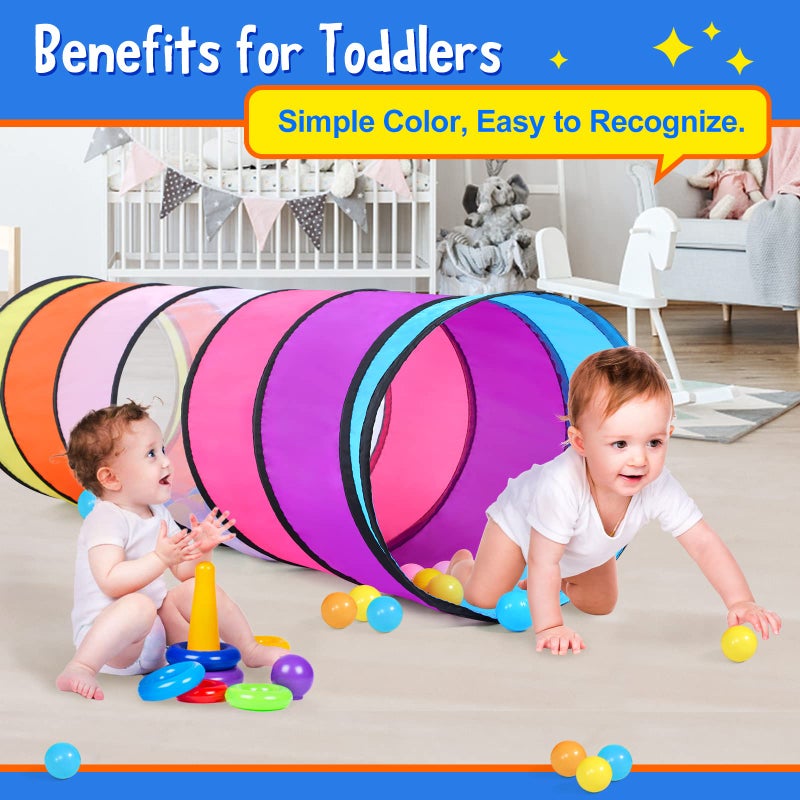 SweHouse Colorful Play Tent Tunnel for Babies Toddlers Kids  with Mesh Windows Indoor Outdoor Pop Up Tunnel Toy Gift - Image 3