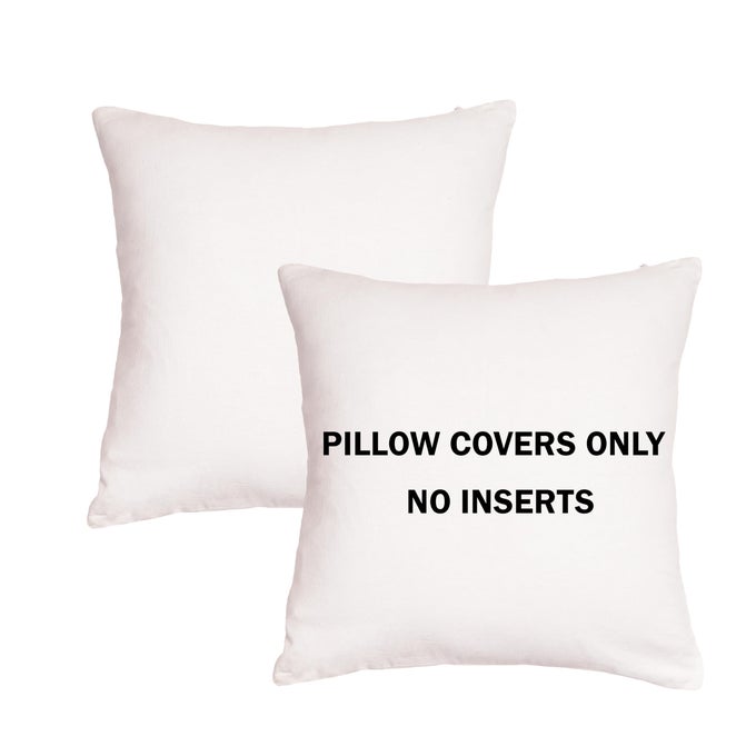 RELY COTTON THROW PILLOW COVERS WHITE 18X18 SET OF 2 DECORATION GIFTS ZIPPERED THROW PILLOW COVERS FOR COUCH SOFA FARMHOUSE LIVING ROOM OUTDOOR INDOOR SQUARE PILLOW CASES WHITE