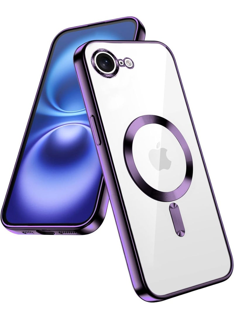 iPhone 16e Case Cover with MagSafe Never Yellowing Drop Protection Full Camera Lens Protection Plating Soft Clear Phone Cover for iPhone 16e - Image 1