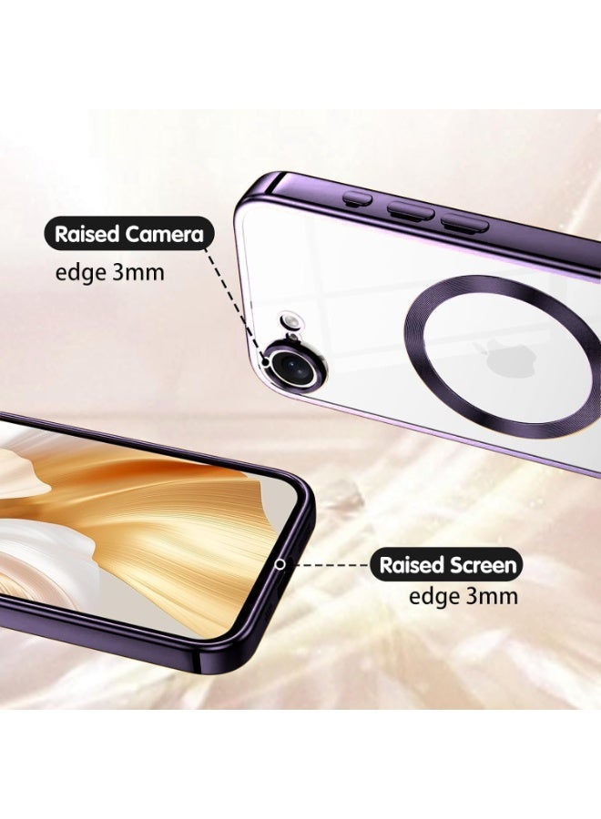 iPhone 16e Case Cover with MagSafe Never Yellowing Drop Protection Full Camera Lens Protection Plating Soft Clear Phone Cover for iPhone 16e - Image 5