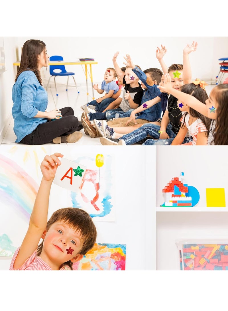 كيلا ملصقات النجوم، ملصقات رقائق معدنية لامعة للأطفال، 500 قطعة مقاس 1 بوصة، 8 ملصقات نجوم لامعة ملونة لمخطط الطلاب ولوازم مدرس الفصل الدراسي - Image 4