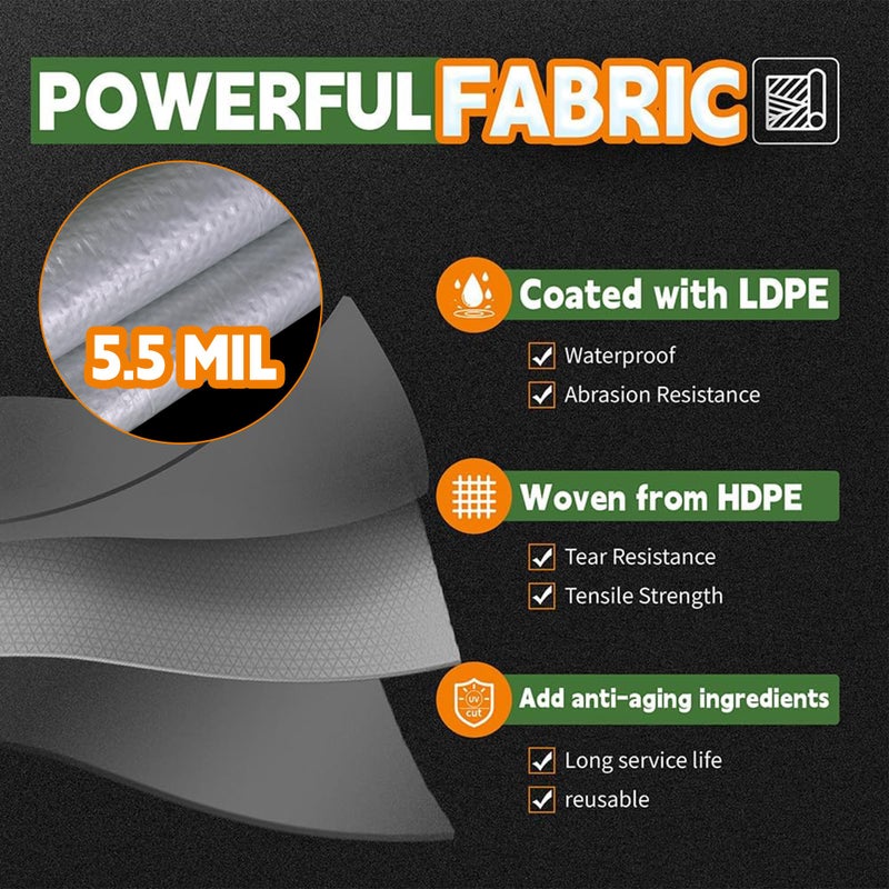 RAINDEWAY Tarps 8x10 Feet, 5.5 Mil - Multipurpose Waterproof Poly Tarp Cover with Metal Grommets and Reinforced Edges, Silver/Blue Tarp - Image 3