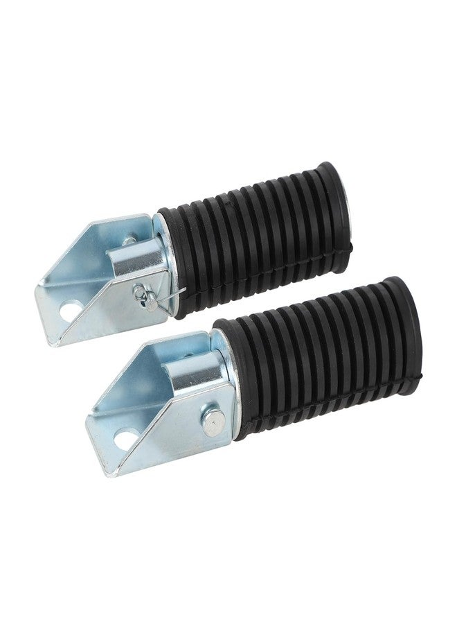 Mokuo Mini Bike Accessories/Motorcycle Folding Footpegs in Rubber Material Fit for Universal Old Fashion Scooter Moped Ebike, Single Hole Installation,Black Color 2PCS - Image 1