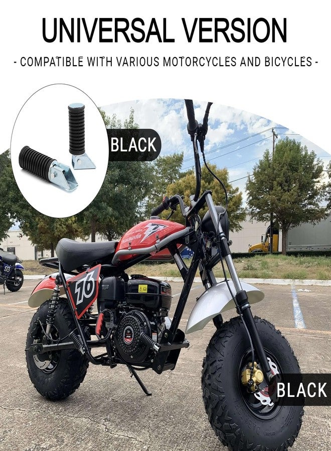Mokuo Mini Bike Accessories/Motorcycle Folding Footpegs in Rubber Material Fit for Universal Old Fashion Scooter Moped Ebike, Single Hole Installation,Black Color 2PCS - Image 3