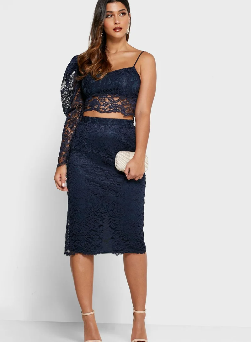 TFNC One Shoulder Lace Crop Top