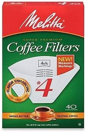 Melitta فلتر قهوة مخروط رقم 4 باللون الأبيض 40 قطعة - Image 2