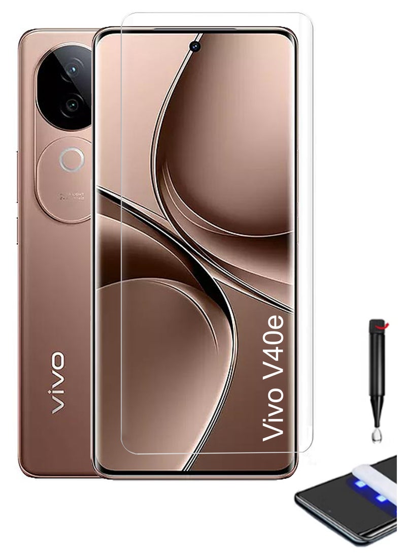 For Vivo V40e - UV Liquid Glue Full Curved Coverage Tempered Glass Screen Protector - Image 1