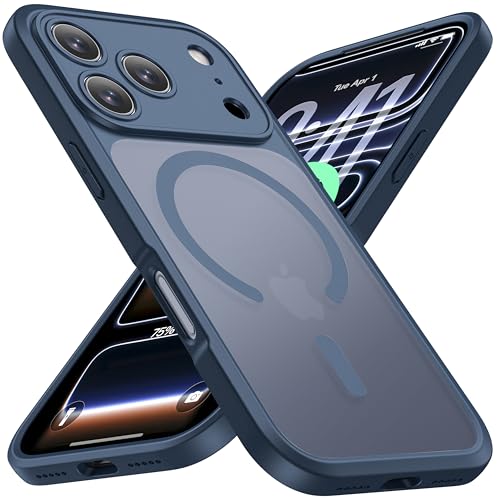ImpactStrong Magnetic Guard Designed for iPhone 17 Pro Case [Camera Protection] [Military Grade Drop Tested] [Compatible with MagSafe] Slim Translucent Matte Phone Case (6.3") - Navy Blue - Image 1