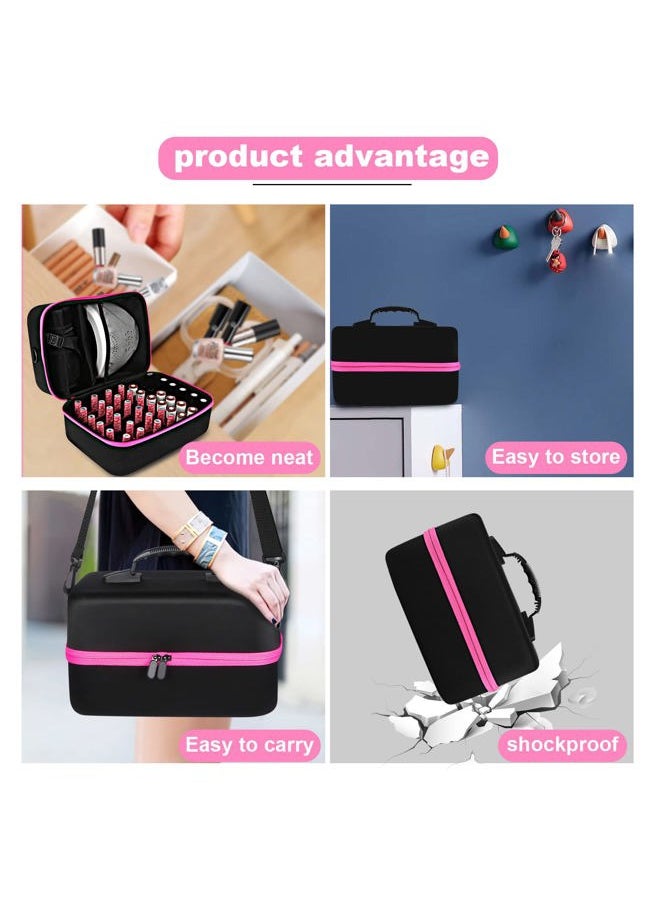 Yewltvep - Nail Polish Organizer Case, 42+ Bottles Nail Polish Storage Supplies Organizer Nail Bags Box Organizer Carrying Case for Nail Stuff, Tool, Nail Kit Bag Box Holder for Salon Home DIY Nail Tech Gift - Image 1