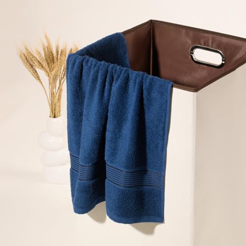 KOPA by Bianca D’Ross Quick Dry 100% Cotton Soft Terry Towels for Bath | Super Absorbent, Lightweight & Odor Free | 380 GSM | 1 Piece Bath Towel for Men/Women/Kids | 70 cms x 140 cms – Solid-Navy Blue - Image 3