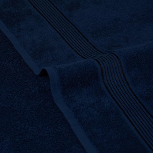 KOPA by Bianca D’Ross Quick Dry 100% Cotton Soft Terry Towels for Bath | Super Absorbent, Lightweight & Odor Free | 380 GSM | 1 Piece Bath Towel for Men/Women/Kids | 70 cms x 140 cms – Solid-Navy Blue - Image 4