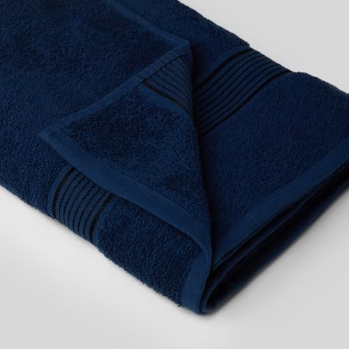KOPA by Bianca D’Ross Quick Dry 100% Cotton Soft Terry Towels for Bath | Super Absorbent, Lightweight & Odor Free | 380 GSM | 1 Piece Bath Towel for Men/Women/Kids | 70 cms x 140 cms – Solid-Navy Blue - Image 5