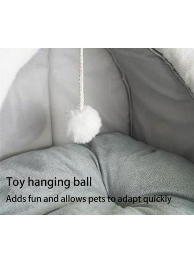 48 * 45 * 40 سم سرير حيوانات كرتونية للحيوانات الأليفة داخلي لطيف شبه مغلق سرير للقطط قابل للغسل كهف منزل قطة صغير مع لعبة كرة دافئة ناعمة قابلة للفصل بيت قطة بيت حيوانات أليفة - Image 5