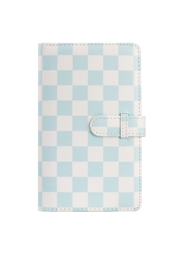 ZIKKON ZIKKON 2x3 inch Mini Photo Album 96 Photo Pocket Storage Album for fujifilm instax mini film used in Mini 12119 907099Liplay Evo Mini 3 Photo CardsTickets Business CardsBlue Checkboard  - Image 1