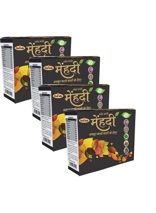 Meghdoot - Herbal Kali Mehandi| Khadi Kali Mehandi/Henna For Strong Hair| Herbal Black Mehndi For Natural Black| From Renowned Khadi Brand Kali Mehndi 60Gm (Pack Of 4), 240 Grams - Image 1