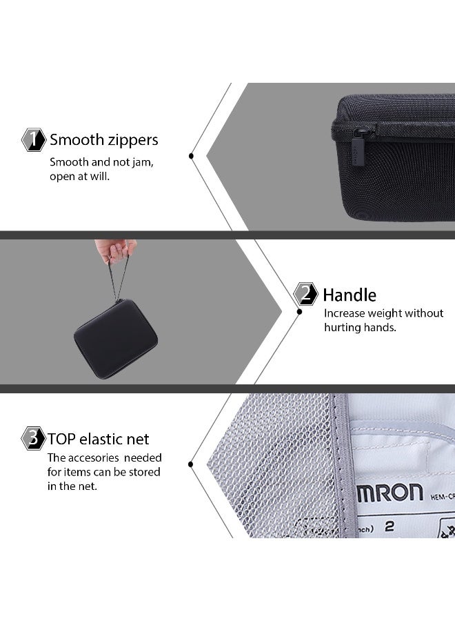 co2CREA Hard Case for Omron 3 Series Omron M2 Classic Upper Arm Blood Pressure Monitor BP7100 BP710N HEM7120 Hem7121 HEM7124 Portable Travel Case Replacement - Image 4