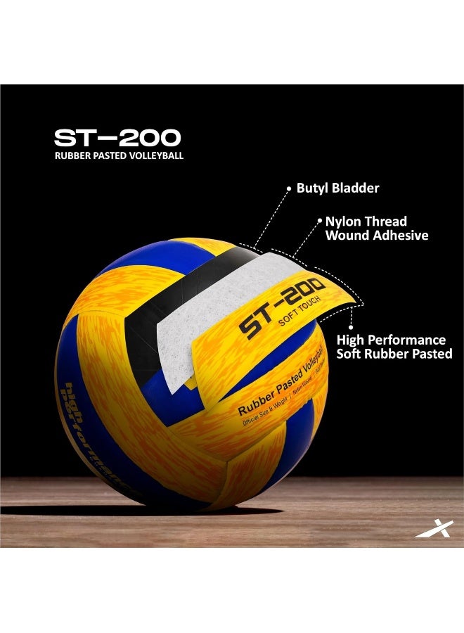 فيكتور أكس كرة طائرة فيكتور إكس ST-200 | جودة عالمية، كرة طائرة مصنوعة يدويًا من البولي يوريثان، ١٨ لوحة ناعمة الملمس، قبضة مزخرفة، متينة وخفيفة الوزن، مناسبة للعب الداخلي والخارجي | مقاس الكرة: ٤ - Image 2