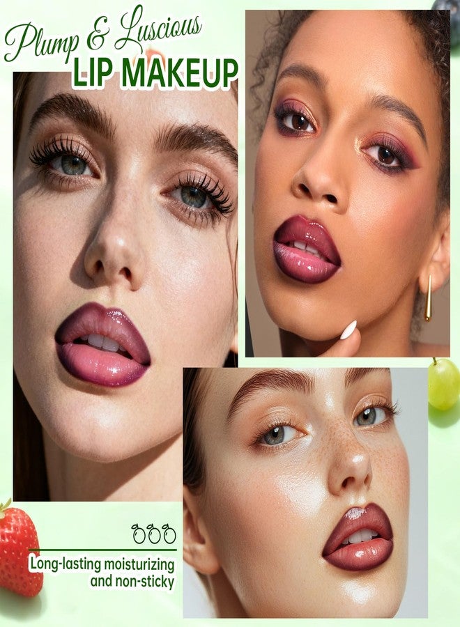 Noerrors 6pcs Hydrating Tinted Lip Oil + Lip Liner Pencil Combo Sets, Moisturizing Lip Kit with Lip Liner and Big Brush Head Gloss for Women, Plumping Smooth Lip Care Long-Lasting Liquid Lipstick Pack - Image 4