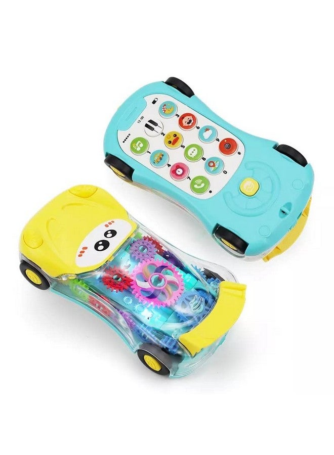 plutofit New Early Childhood Education Music Simulation Mini Transparent Mobile Phone Car Toy for Boy and Girl Gift - Image 1