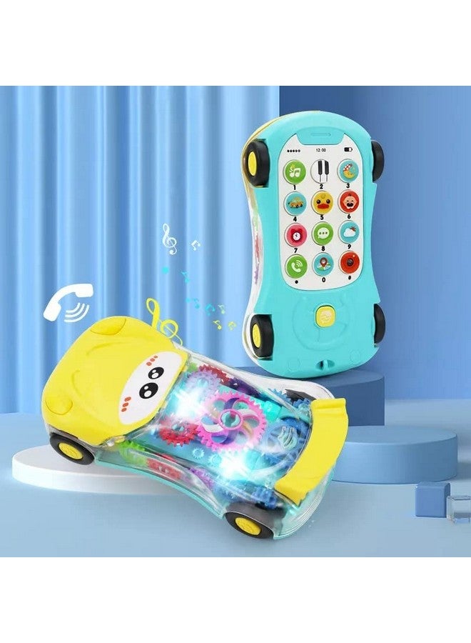 plutofit New Early Childhood Education Music Simulation Mini Transparent Mobile Phone Car Toy for Boy and Girl Gift - Image 2