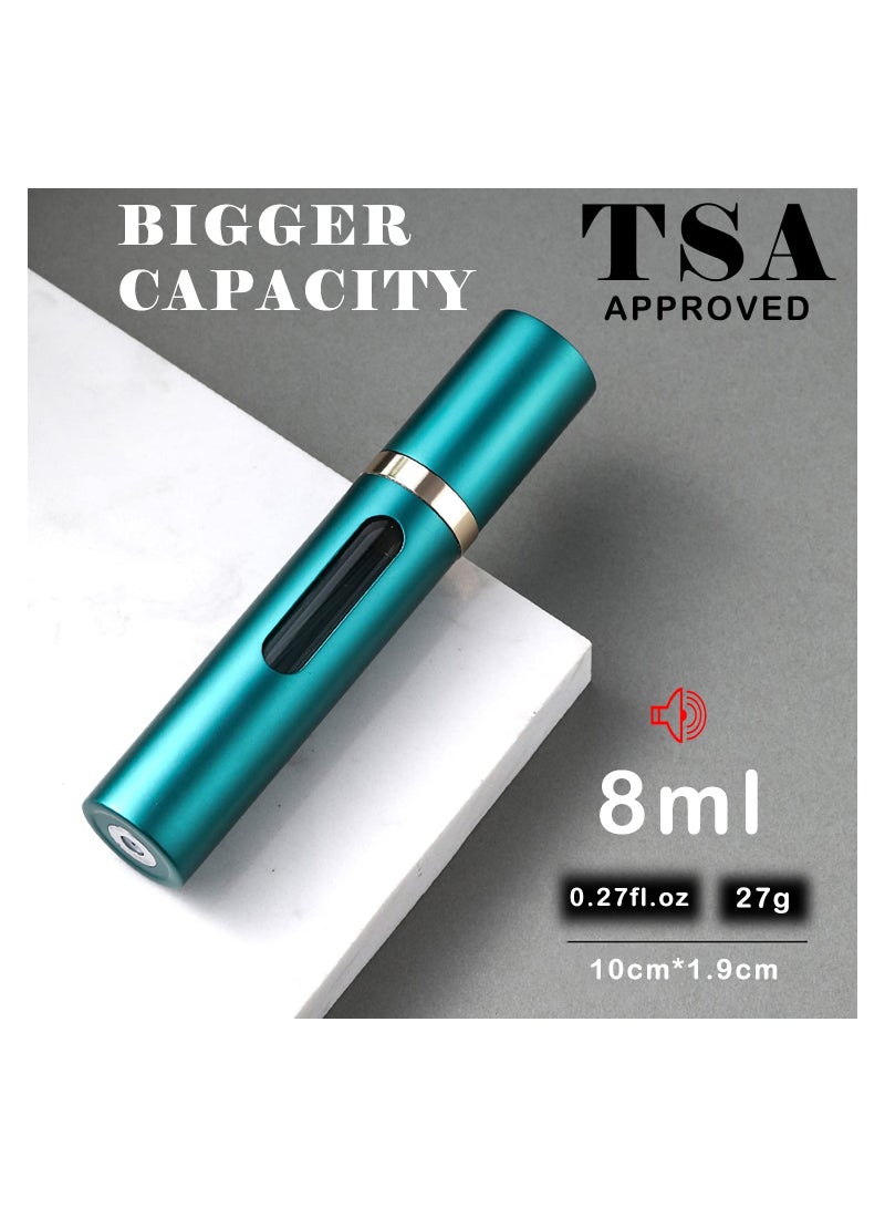 SOLARAE Perfume Spray Bottle, Portable Perfume Refillable Spray, High-Grade Real Glass Material, Bottom filling Mini Atomizer Spray Perfume Bottle Set for Travel (Green) - Image 2