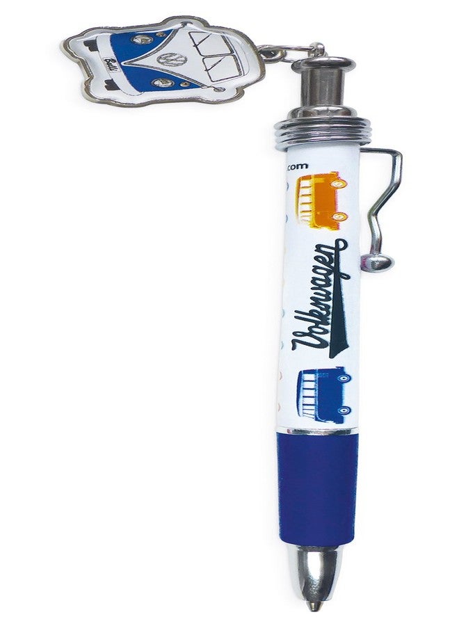 BRISA VW Collection - Volkswagen Retractable Ballpoint Pen with T1 Bus Campervan Charm, good grip, Black, Medium Point (Bus Front/White) - Image 1