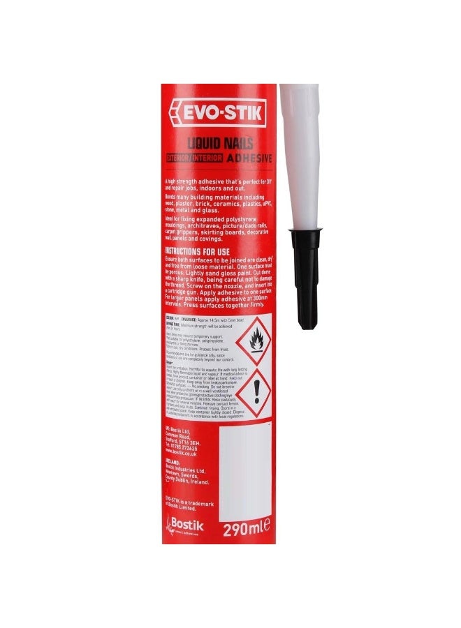 EVO-STIK Liquid Nails Exterior Interior Grab Adhesive 290 ML - Image 2