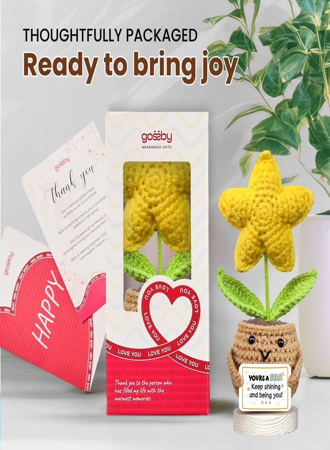 Gossby Positive Star Crochet - Inspirational Gift for Women- Emotional Support, Birthday, Encouragement, Thinking of You, Friend, Coworker, Boss - You're A Star! Keep Shining, Being You - Image 4