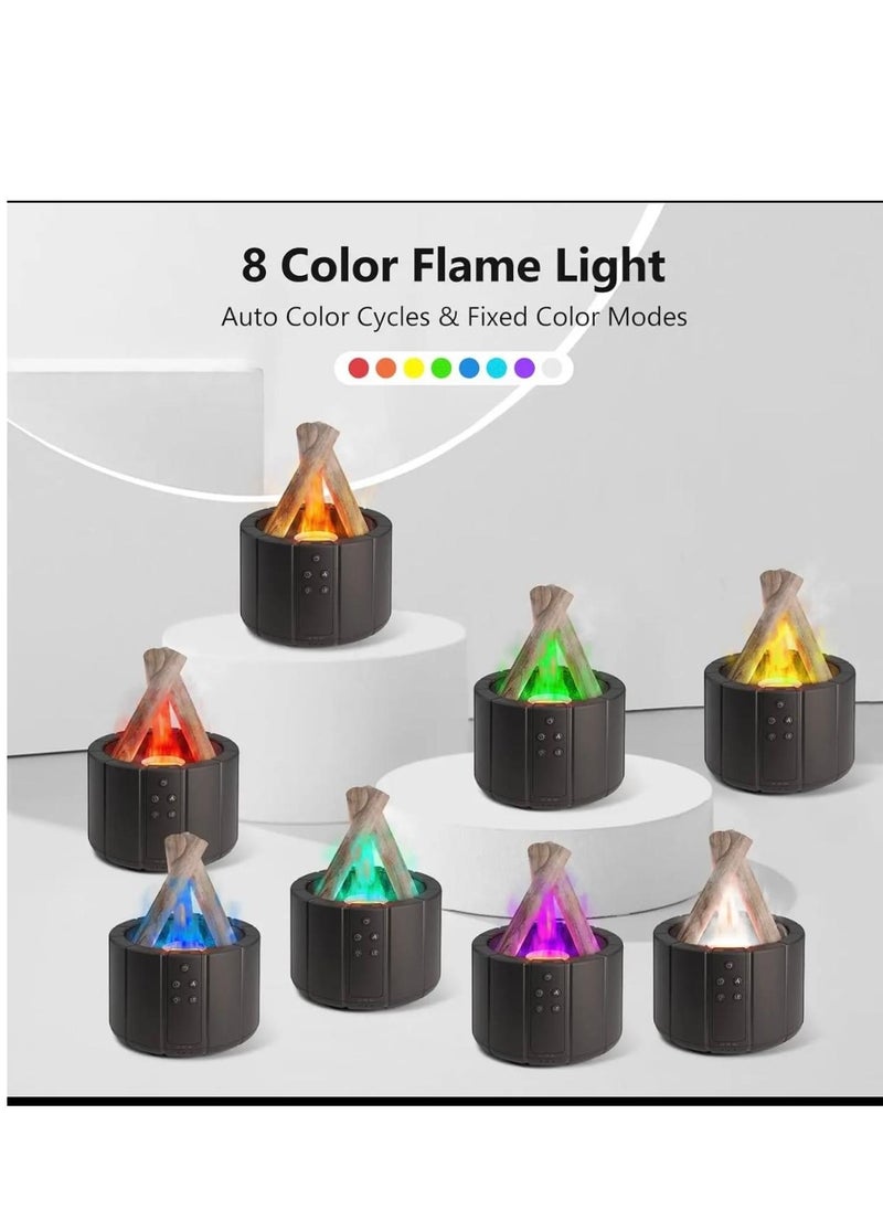 QiaoKai Bonfire Humidifier 250ML with Remote Control, Silent Flame Diffuser Aromatherapy Scented Oil Diffusers Timing With Bonfire Shape Warm Light And 7 Colorful Lights  - Image 2
