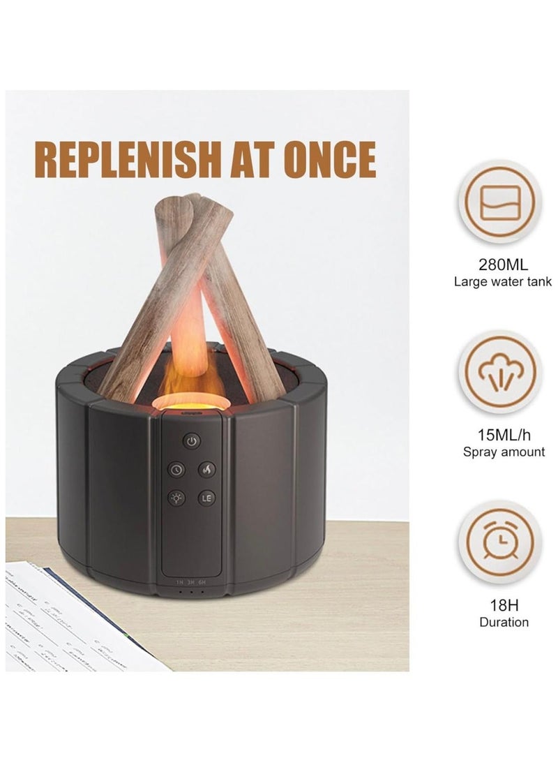 QiaoKai Bonfire Humidifier 250ML with Remote Control, Silent Flame Diffuser Aromatherapy Scented Oil Diffusers Timing With Bonfire Shape Warm Light And 7 Colorful Lights  - Image 3