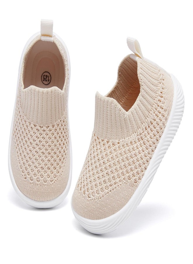 MORENDL Toddler Shoes Baby Walking Sock Shoes Non-Slip Breathable Boys & Girls Sneakers Infant Tennis Shoe Khaki 12-15Months - Image 3