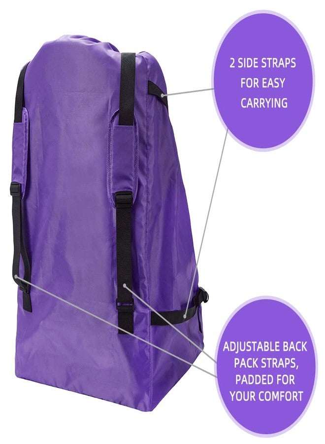 Clearworld Car Seat Travel Bag for Air Travel, Durable Gate Check Bag for Airport,Foldable Baby Stroller Travel Carry Bag, Fits Car Seats, Infant Carriers & Booster,Universal Size(Purple) - Image 5